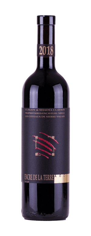 Bouteille de vin rouge Syrah Encre de la Terre de la cave des Champs