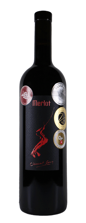 Bouteille de vin rouge Merlot de la cave Clément Gay