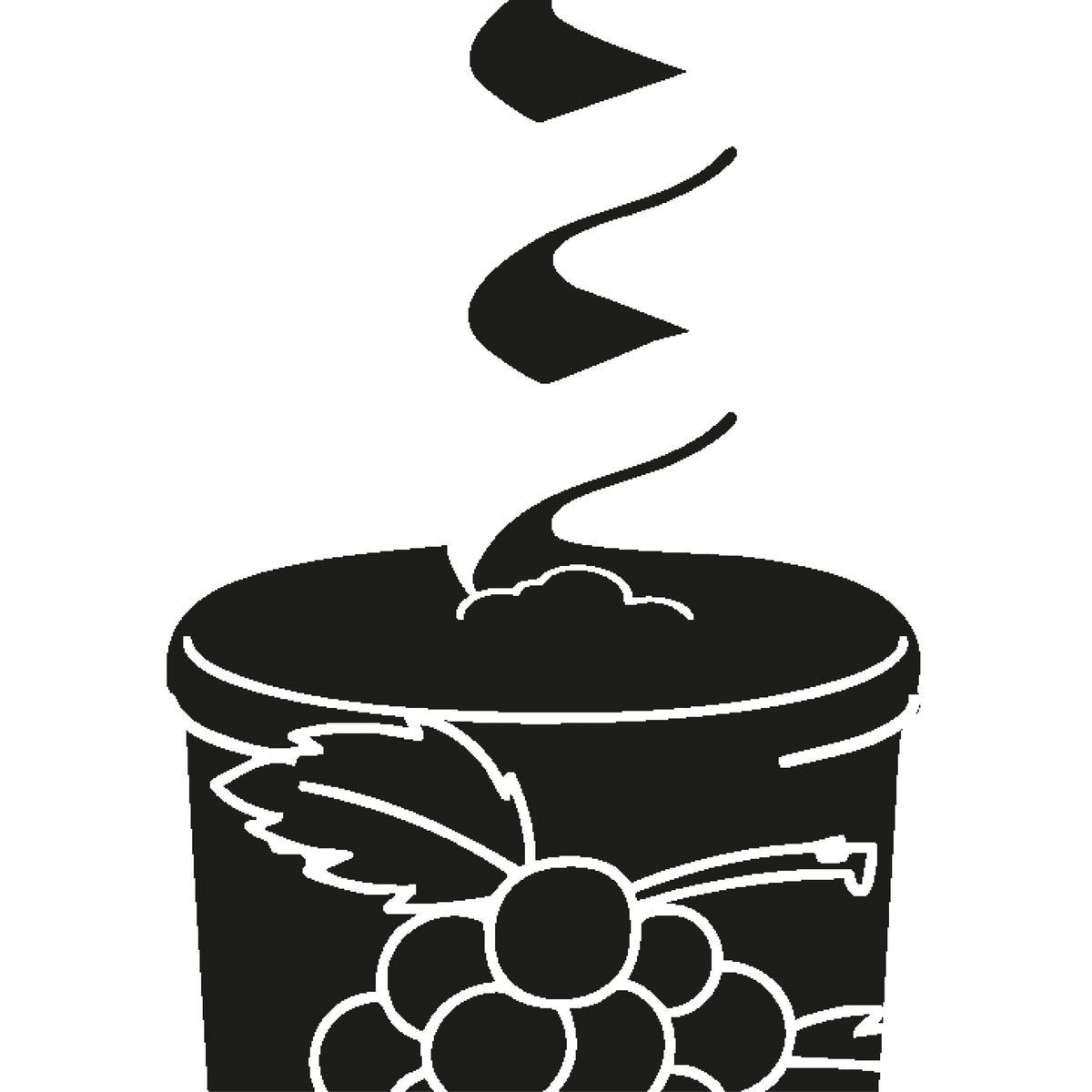 Visuel avec tire-bouchon qui entre dans une bouteille avec une grappe de raisin à l'intérieur