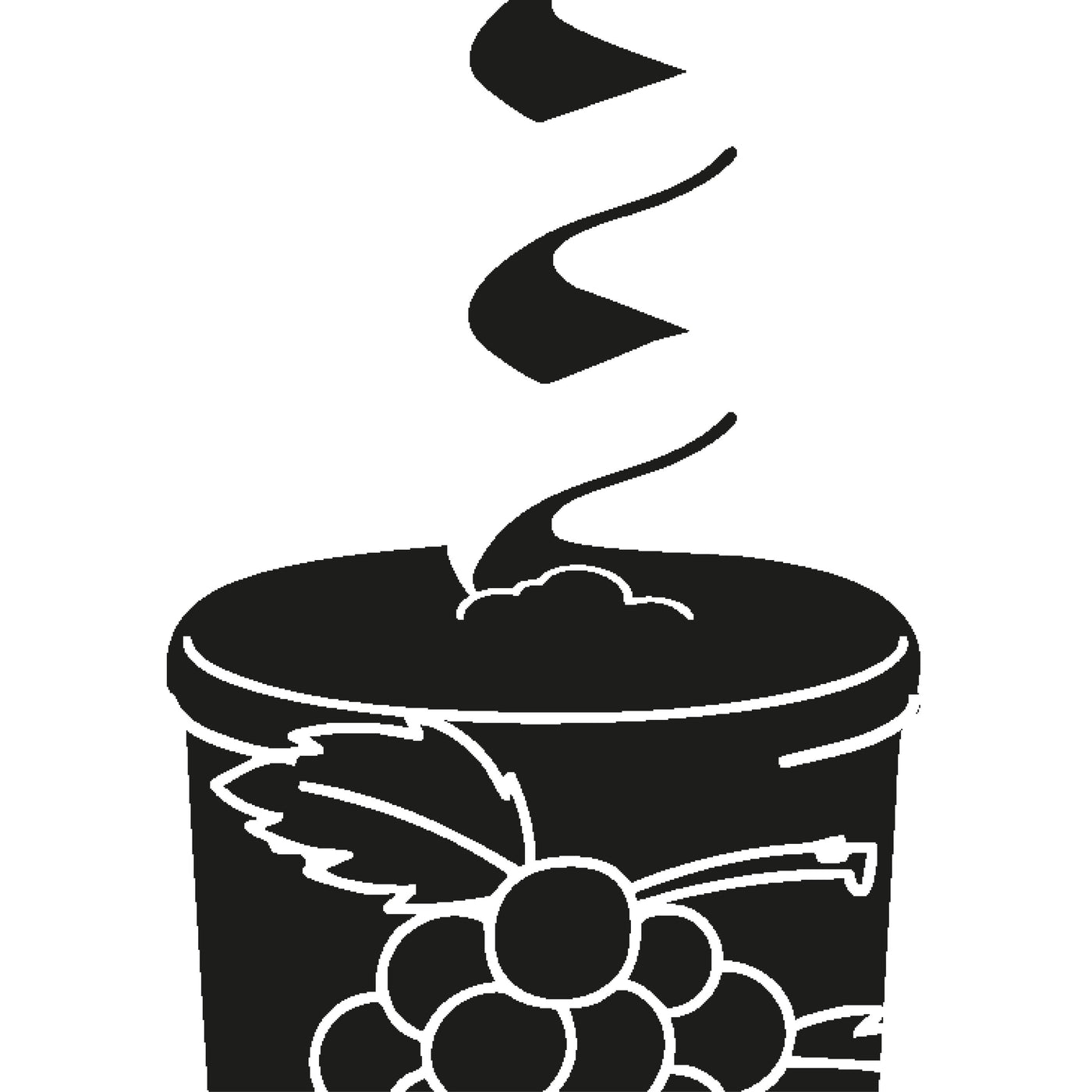 Visuel avec tire-bouchon qui entre dans une bouteille avec une grappe de raisin à l'intérieur