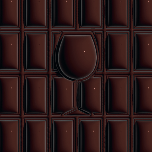 verre de vin dans une plaque de chocolat
