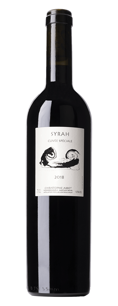 Bouteille de vin rouge Syrah de la cave Christophe Abbet