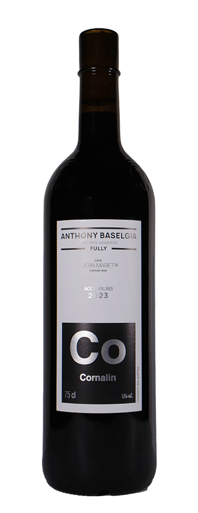 Bouteille de vin rouge Cornalin de la cave d'Anthony Baselgia