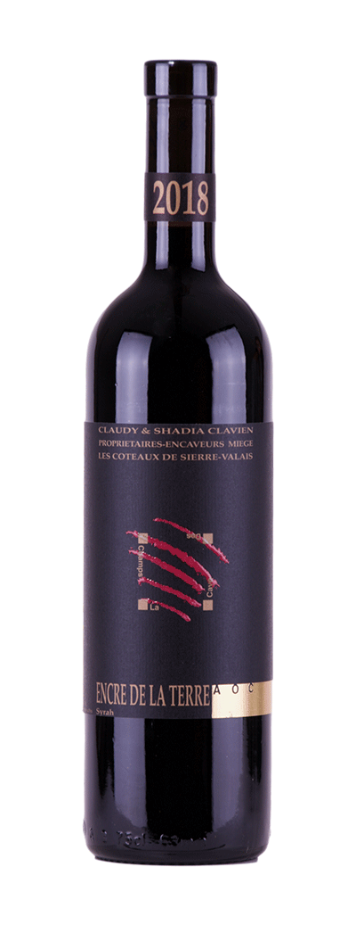 Bouteille de vin rouge Syrah Encre de la Terre de la cave des Champs