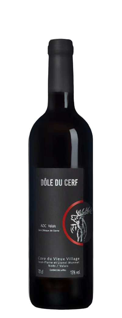 Bouteille de vin rouge Dôle u Cerf de la cave du Vieux Village