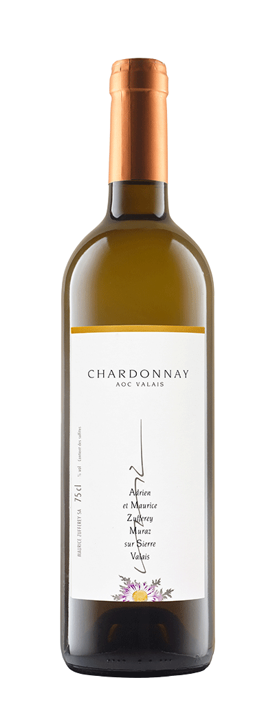 Bouteille de vin blanc Chardonnay de la cave Maurice Zufferey