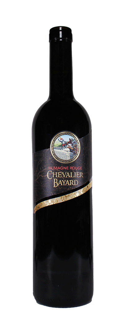 Bouteille de vin humagne rouge de la cave chevalier bayard