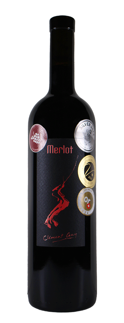 Bouteille de vin rouge Merlot de la cave Clément Gay