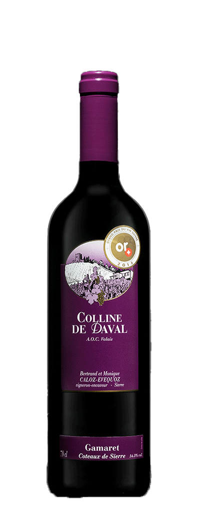Bouteille de vin rouge de Gamaret de la cave Colline de Daval