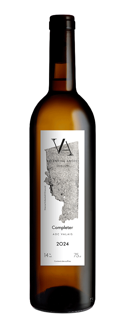 Bouteille de vin blanc Completer de Valentina Andrei