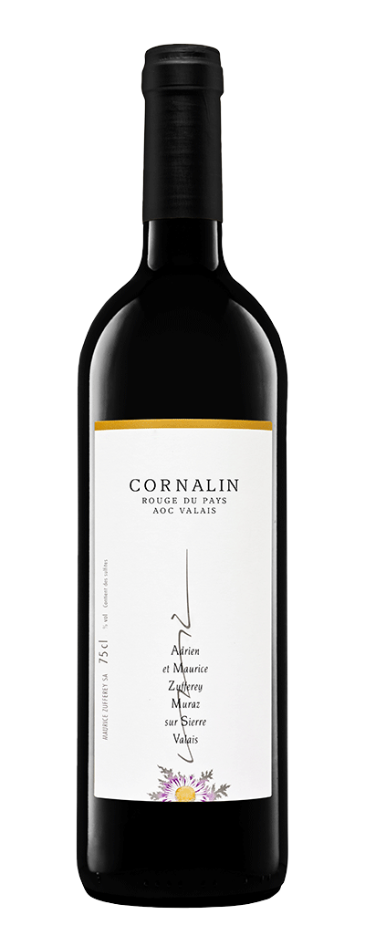 Bouteille de vin rouge Cornalin de la cave Maurice Zufferey