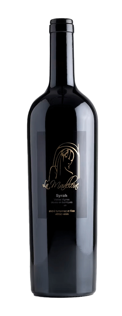 Bouteille de vin rouge Syrah de la cave La Madeleine
