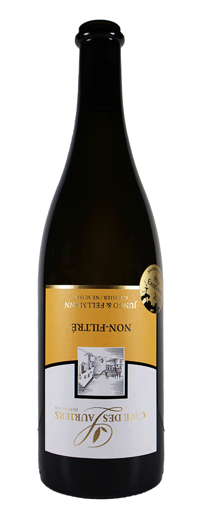Bouteille de vin blanc chasselas non filtré de la cave des Lauriers