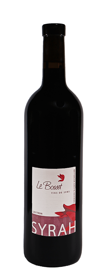 Bouteille de vin rouge Syrah de la cave Le Bosset