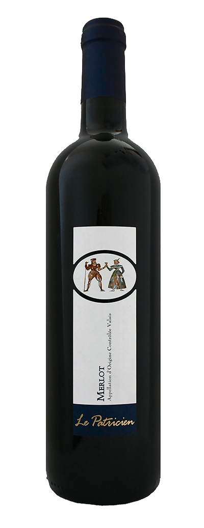 Bouteille de vin rouge Merlot de la Cave Cordonier-Lamon à Flanthey