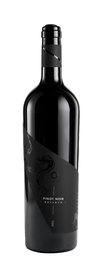 Bouteille de vin rouge de Pinot noir Réserve de la cave Ozenit