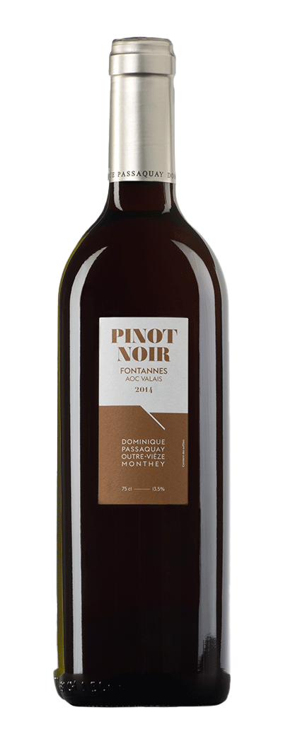 Bouteille de vin rouge Pinot Noir fontannes de la cave Dominique Passaquay