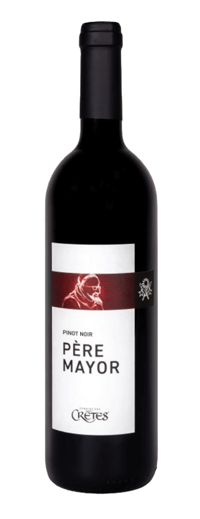 Bouteille de vin rouge Pinot Noir "Père Mayor" du Domaine des Crêtes
