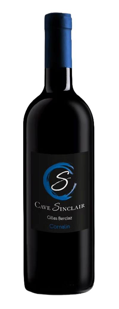 Bouteille de vin rouge du Valais Cornalin de la cave Sinclair