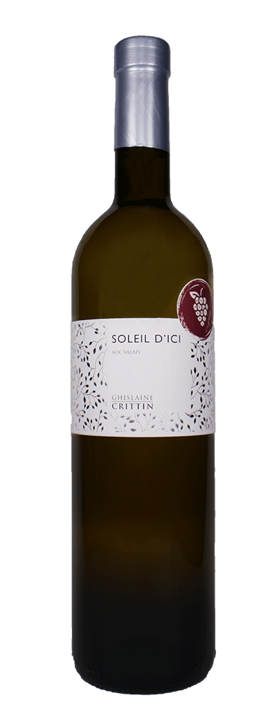 Bouteille de vin blanc Soleil d'ci de la cave du Vieux Pressoir de Ghislaine Crittin