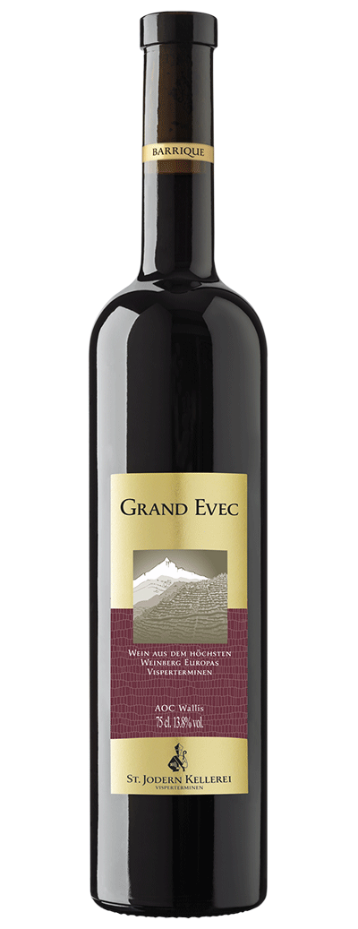 Bouteille de vin rouge Pinot Noir Grand Evec de la St.Jodern Kellerei à Visperterminen