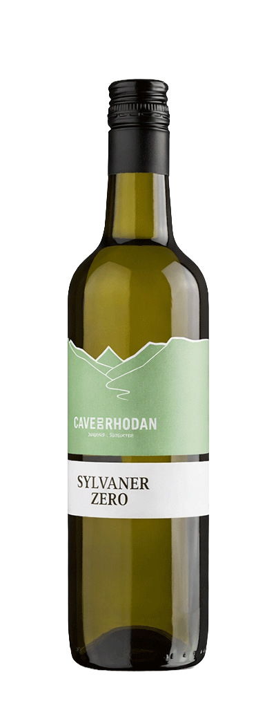 Bouteille de vin blanc sans alcool Sylvaner de la cave du Rhodan