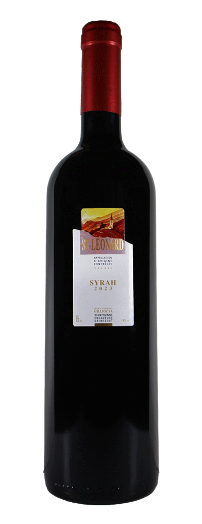 Bouteille de vin rouge Syrah de la cave Marie-Bernard Gillioz
