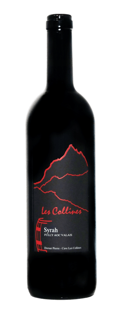Bouteille de vin rouge Syrah de la cave Les Collines
