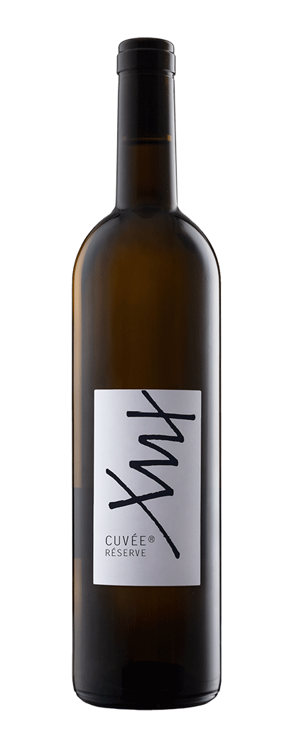 Bouteille de vin blanc cuvée réserve de la cave Le Tambourin