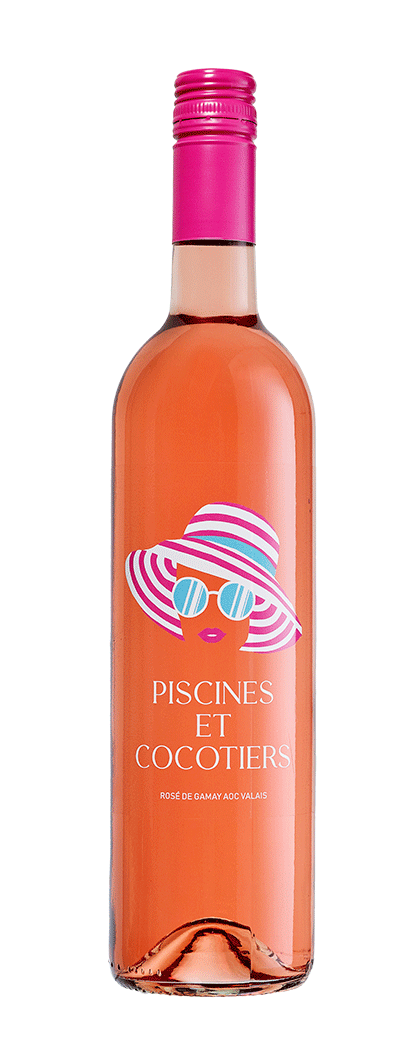 Bouteille de vin rosé Piscines et Cocotiers de Thierry Constantin