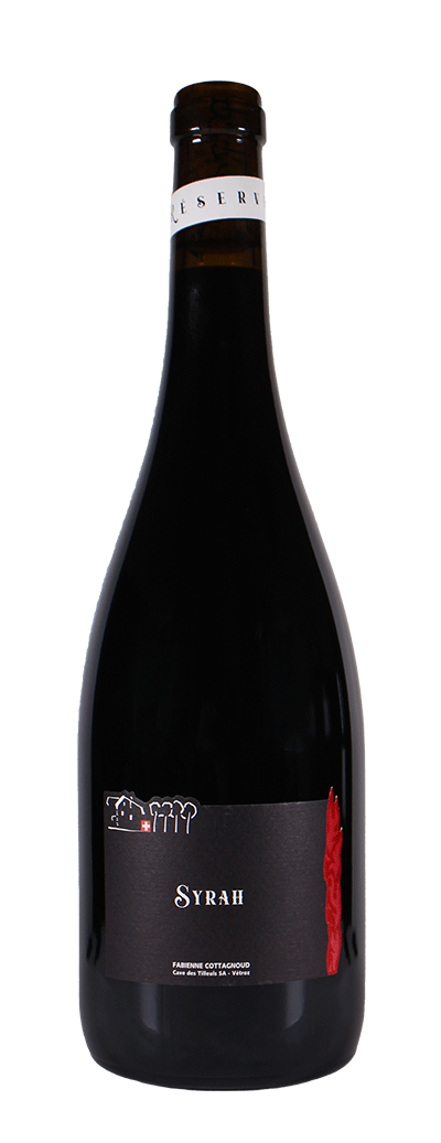 Bouteille de vin rouge de Syrah de la cave des Tilleuls